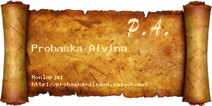 Prohaska Alvina névjegykártya